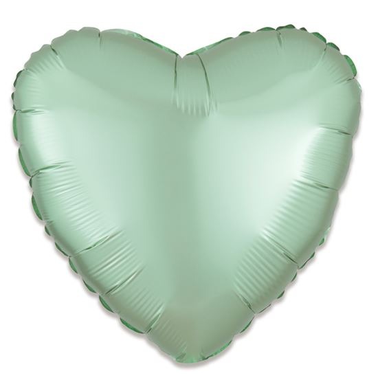 Folieballon hart satin mintgroen (43cm)